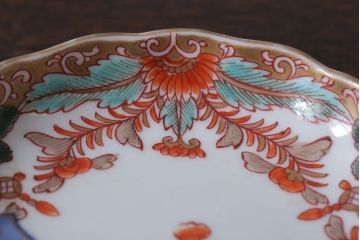 アンティーク雑貨　アンティーク　幕末〜明治　瓢箪の図　金襴手色絵なます皿など3客