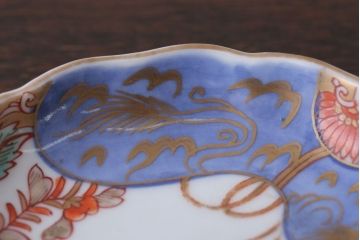 アンティーク雑貨　アンティーク　幕末〜明治　瓢箪の図　金襴手色絵なます皿など3客