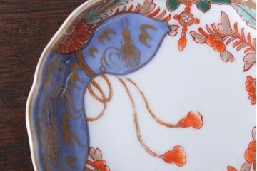 アンティーク雑貨　アンティーク　幕末〜明治　瓢箪の図　金襴手色絵なます皿など3客