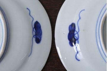 アンティーク雑貨　古民具・骨董　明治〜大正期　色絵錦手楕円皿3客