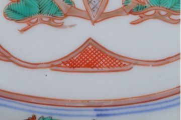 アンティーク雑貨　古民具・骨董　明治〜大正期　色絵錦手楕円皿3客(2)