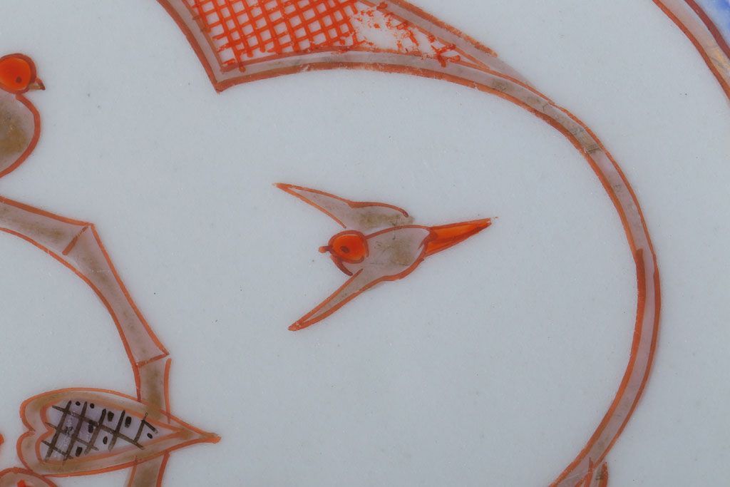 アンティーク雑貨　古民具・骨董　明治〜大正期　色絵錦手楕円皿3客(2)