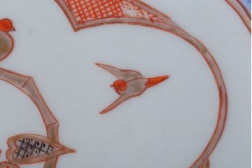 アンティーク雑貨　古民具・骨董　明治〜大正期　色絵錦手楕円皿3客(2)