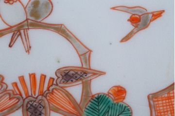 アンティーク雑貨　古民具・骨董　明治〜大正期　色絵錦手楕円皿3客(2)