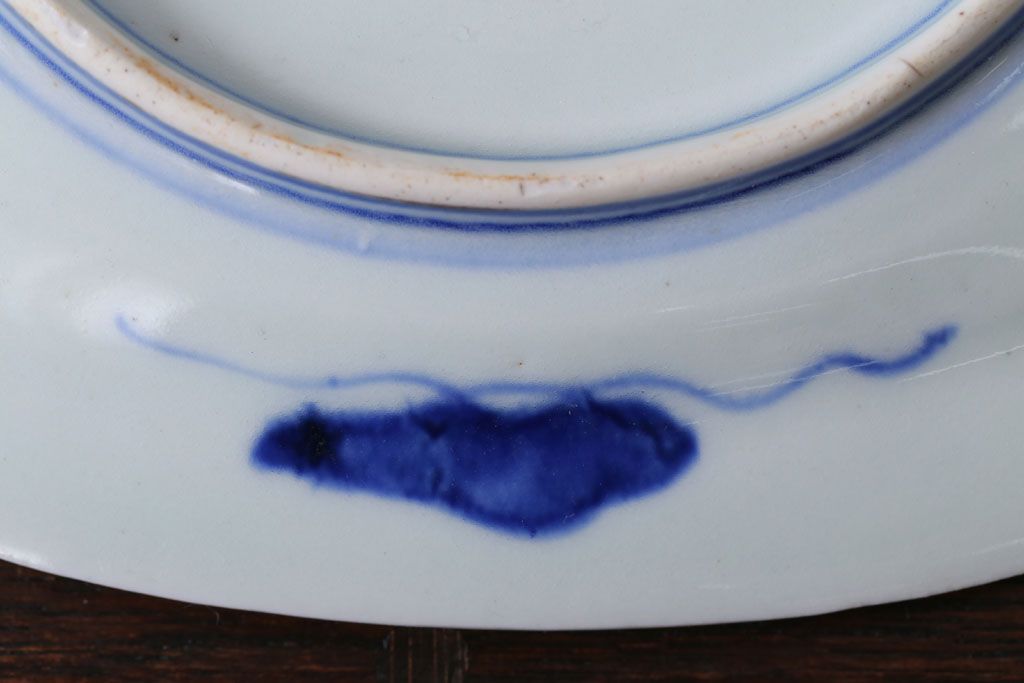 アンティーク雑貨　古民具・骨董　明治〜大正期　色絵錦手楕円皿3客(2)