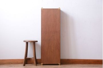 アンティーク家具　アンティーク　気泡ガラス入り!古い木製のお洒落な縦型壁掛け戸棚(2)