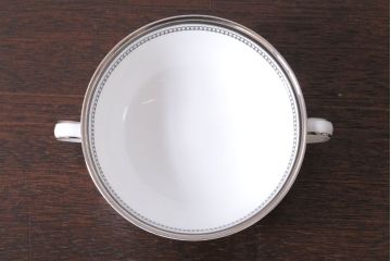 アンティーク雑貨　中古 イギリス ROYAL DOULTON(ロイヤルドルトン) SARABANDE(サラバンド)ダブルハンドルスープカップ&ソーサー(洋食器)