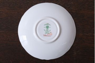 アンティーク雑貨　イギリスビンテージ　CROWN STAFFORDSHIRE(クラウンスタッフォードシャー)ELLESMERE(エルズミーア)TURQUOISE(ターコイズ)カップ&ソーサー(洋食器)