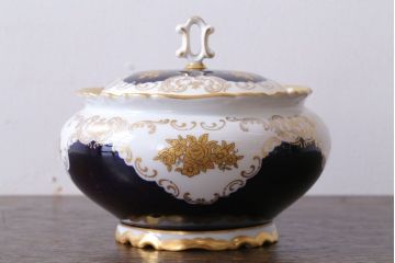 アンティーク雑貨　中古　REICHENBACH(ライヒェンバッハ)キャンディーディッシュ(ポット・菓子器)(洋食器)