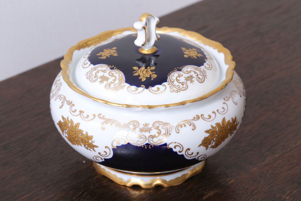 アンティーク雑貨　中古　REICHENBACH(ライヒェンバッハ)キャンディーディッシュ(ポット・菓子器)(洋食器)