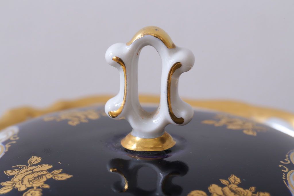 アンティーク雑貨　中古　REICHENBACH(ライヒェンバッハ)キャンディーディッシュ(ポット・菓子器)(洋食器)