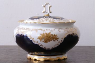 アンティーク雑貨　中古　REICHENBACH(ライヒェンバッハ)キャンディーディッシュ(ポット・菓子器)(洋食器)