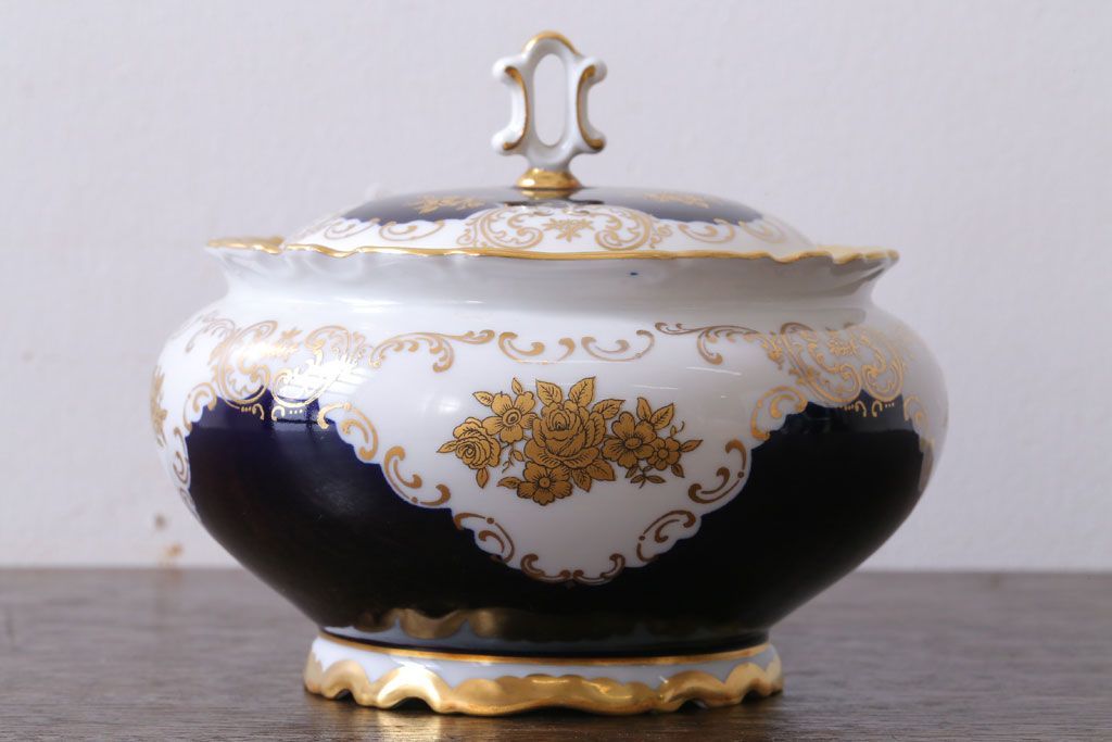 アンティーク雑貨　中古　REICHENBACH(ライヒェンバッハ)キャンディーディッシュ(ポット・菓子器)(洋食器)