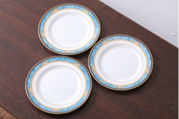 アンティーク雑貨　中古　イギリスWedgwood(ウェッジウッド)　Curzon(カーゾン)シリーズ　プレート3枚(洋食器)(2)