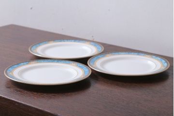 アンティーク雑貨　中古　イギリスWedgwood(ウェッジウッド)　Curzon(カーゾン)シリーズ　プレート3枚(洋食器)(2)