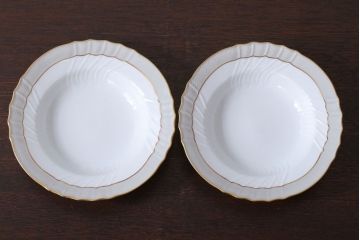 アンティーク雑貨　イタリアRichard Ginori(リチャードジノリ)　VECCHIO GRACE(ベッキオグレース)　スープ皿2枚(洋食器)