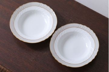 アンティーク雑貨　イタリアRichard Ginori(リチャードジノリ)　VECCHIO GRACE(ベッキオグレース)　スープ皿2枚(洋食器)