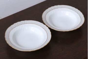 アンティーク雑貨　イタリアRichard Ginori(リチャードジノリ)　VECCHIO GRACE(ベッキオグレース)　スープ皿2枚(洋食器)