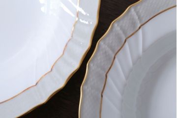 アンティーク雑貨　イタリアRichard Ginori(リチャードジノリ)　VECCHIO GRACE(ベッキオグレース)　スープ皿2枚(洋食器)