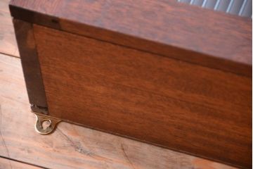 アンティーク家具　アンティーク　モールガラス入り!古い木製のお洒落な縦型壁掛け戸棚