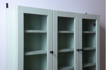アンティーク家具　アンティークペイント　壁掛けキャビネット(収納棚)(2)