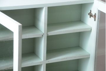 アンティーク家具　アンティークペイント　壁掛けキャビネット(収納棚)(2)