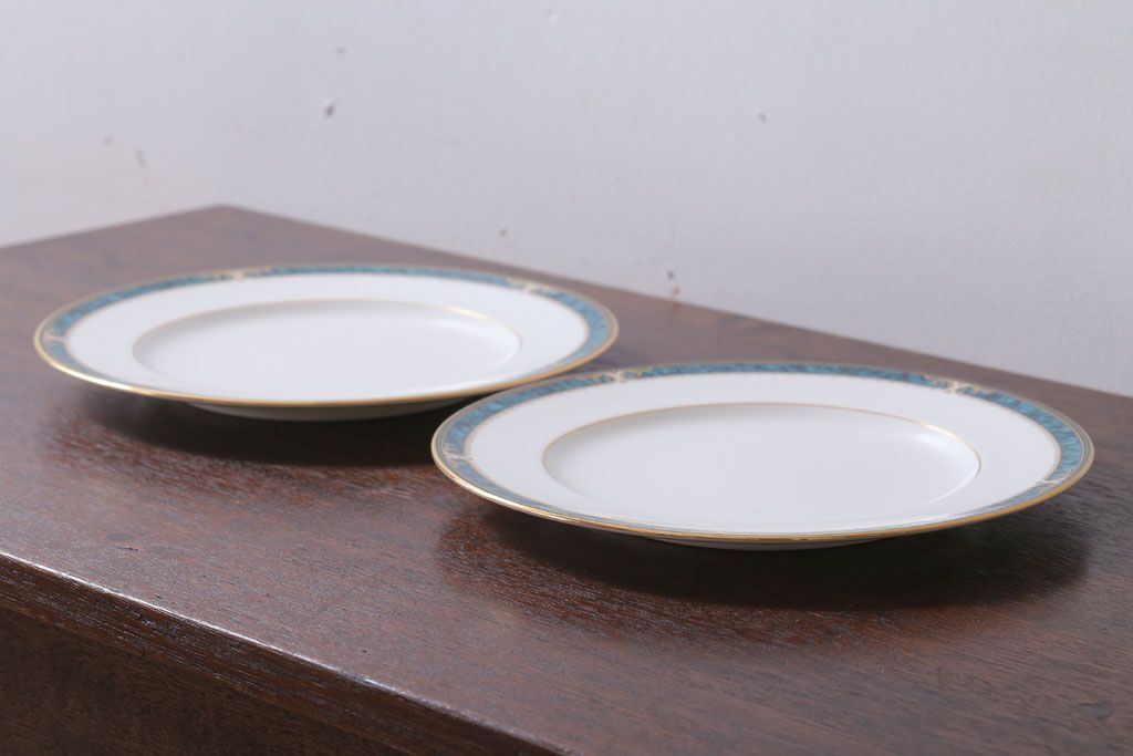 アンティーク雑貨　中古　ノリタケ(Noritake) エセックスコート　プレート2枚(洋食器)(2)