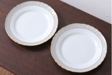 アンティーク雑貨　中古　イタリアRichard Ginori(リチャードジノリ)　ベッキオグレース　プレート2枚セット(洋食器)