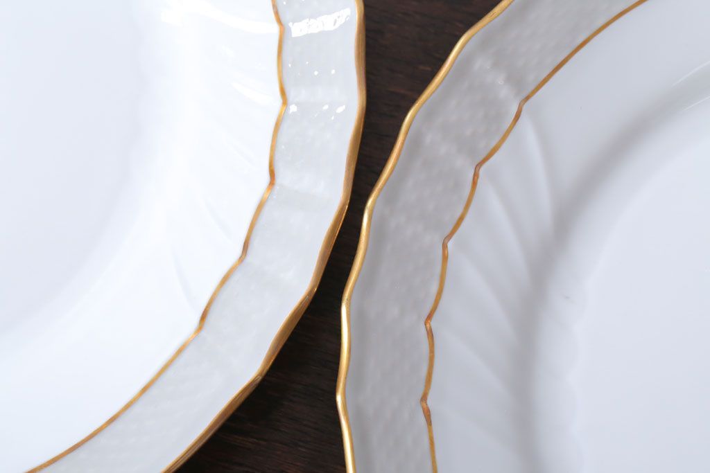 アンティーク雑貨　中古　イタリアRichard Ginori(リチャードジノリ)　ベッキオグレース　プレート2枚セット(洋食器)