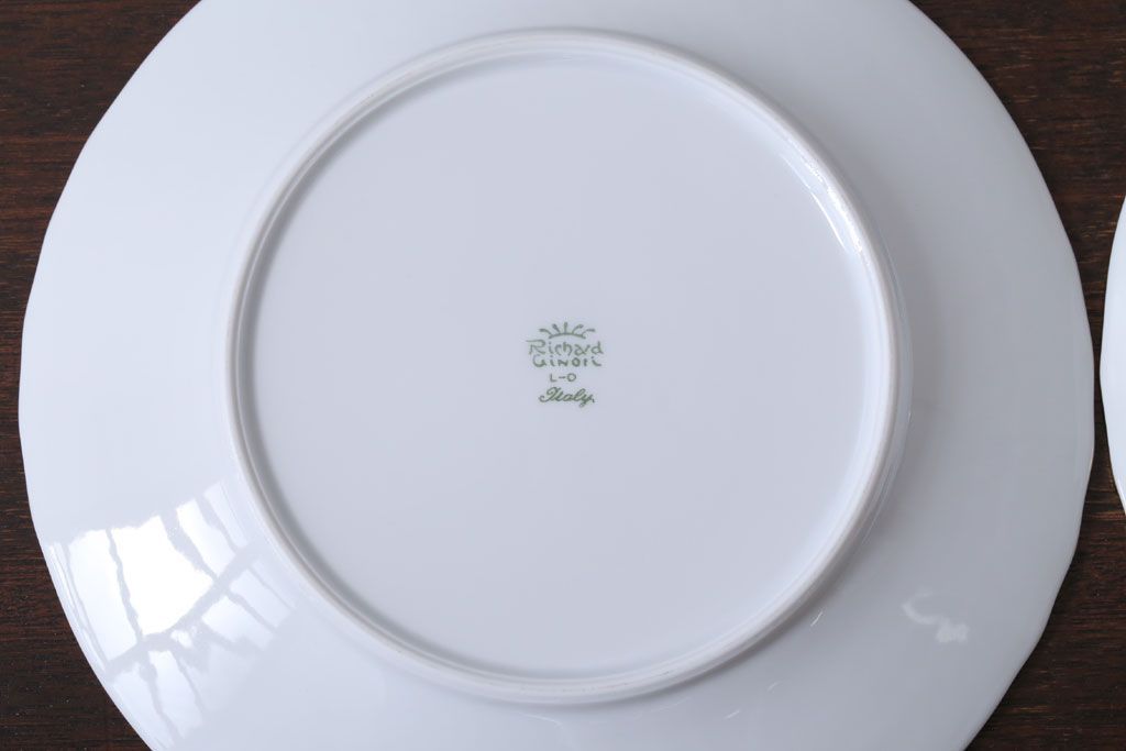 アンティーク雑貨　中古　イタリアRichard Ginori(リチャードジノリ)　ベッキオグレース　プレート2枚セット(洋食器)