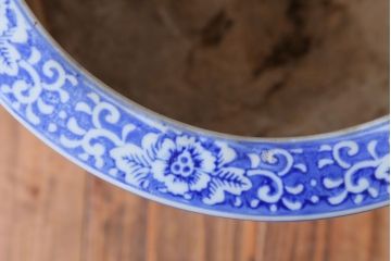 アンティーク雑貨　古民具・骨董　山水図　アンティーク瀬戸火鉢