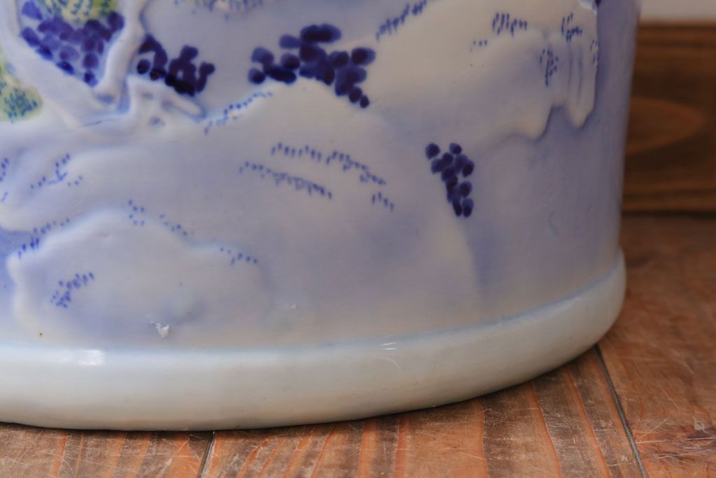 アンティーク雑貨　古民具・骨董　山水図　アンティーク瀬戸火鉢