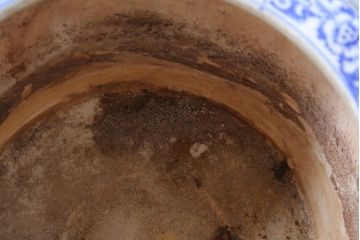 アンティーク雑貨　古民具・骨董　山水図　アンティーク瀬戸火鉢