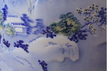 アンティーク雑貨　古民具・骨董　山水図　アンティーク瀬戸火鉢