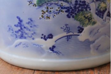 アンティーク雑貨　古民具・骨董　山水図　アンティーク瀬戸火鉢