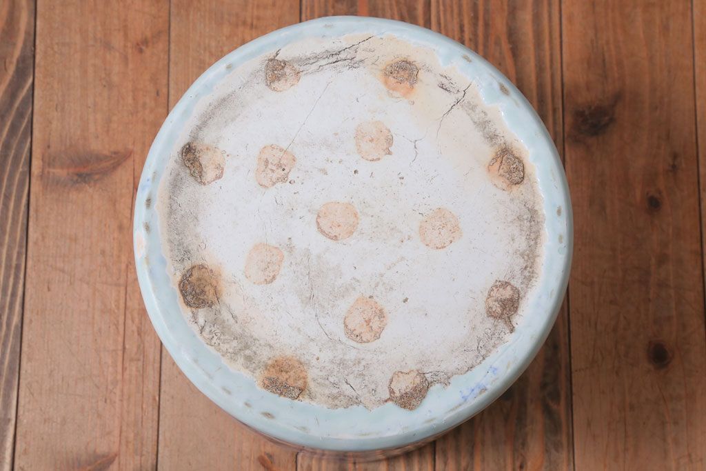 アンティーク雑貨　古民具・骨董　山水図　アンティーク瀬戸火鉢