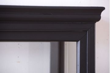 アンティーク家具　大正ロマン　つや消しブラックペイントのアンティークガラスケース