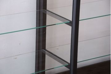 アンティーク家具　大正ロマン　つや消しブラックペイントのアンティークガラスケース