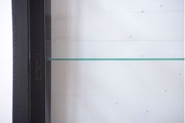 アンティーク家具　大正ロマン　つや消しブラックペイントのアンティークガラスケース
