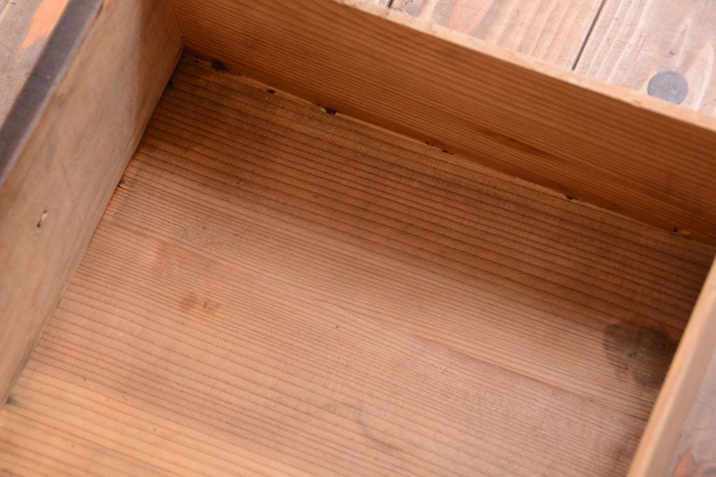 アンティーク家具　和製アンティーク　モールガラス引き戸付き!古い木製の戸棚(収納棚)