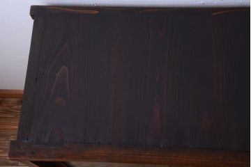 アンティーク家具　和製アンティーク　モールガラス引き戸付き!古い木製の戸棚(収納棚)