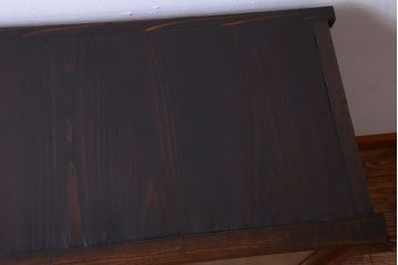 アンティーク家具　和製アンティーク　モールガラス引き戸付き!古い木製の戸棚(収納棚)