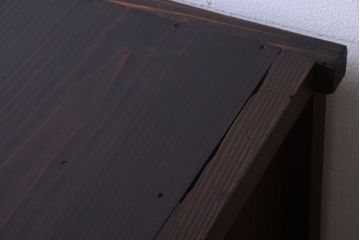 アンティーク家具　和製アンティーク　モールガラス引き戸付き!古い木製の戸棚(収納棚)