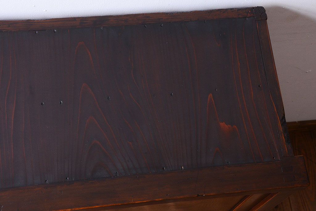 アンティーク家具　古民具・骨董　鏡板玉杢材!アンティーク戸棚(収納棚)