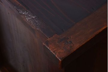 アンティーク家具　古民具・骨董　鏡板玉杢材!アンティーク戸棚(収納棚)