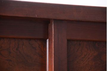 アンティーク家具　古民具・骨董　鏡板玉杢材!アンティーク戸棚(収納棚)
