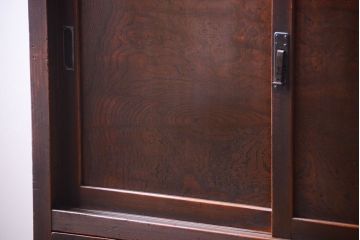 アンティーク家具　古民具・骨董　鏡板玉杢材!アンティーク戸棚(収納棚)