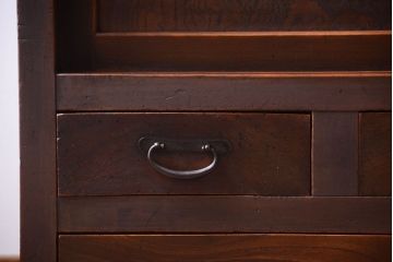 アンティーク家具　古民具・骨董　鏡板玉杢材!アンティーク戸棚(収納棚)