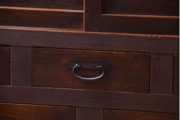 アンティーク家具　古民具・骨董　鏡板玉杢材!アンティーク戸棚(収納棚)