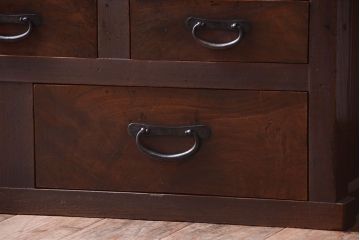 アンティーク家具　古民具・骨董　鏡板玉杢材!アンティーク戸棚(収納棚)